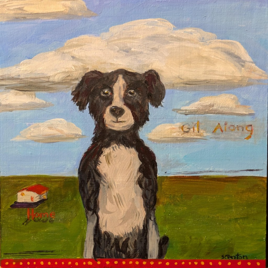 Dog Painting No. 5 25cm x 25cm, acrylic on panel © Serena Fenton All Rights Reserved